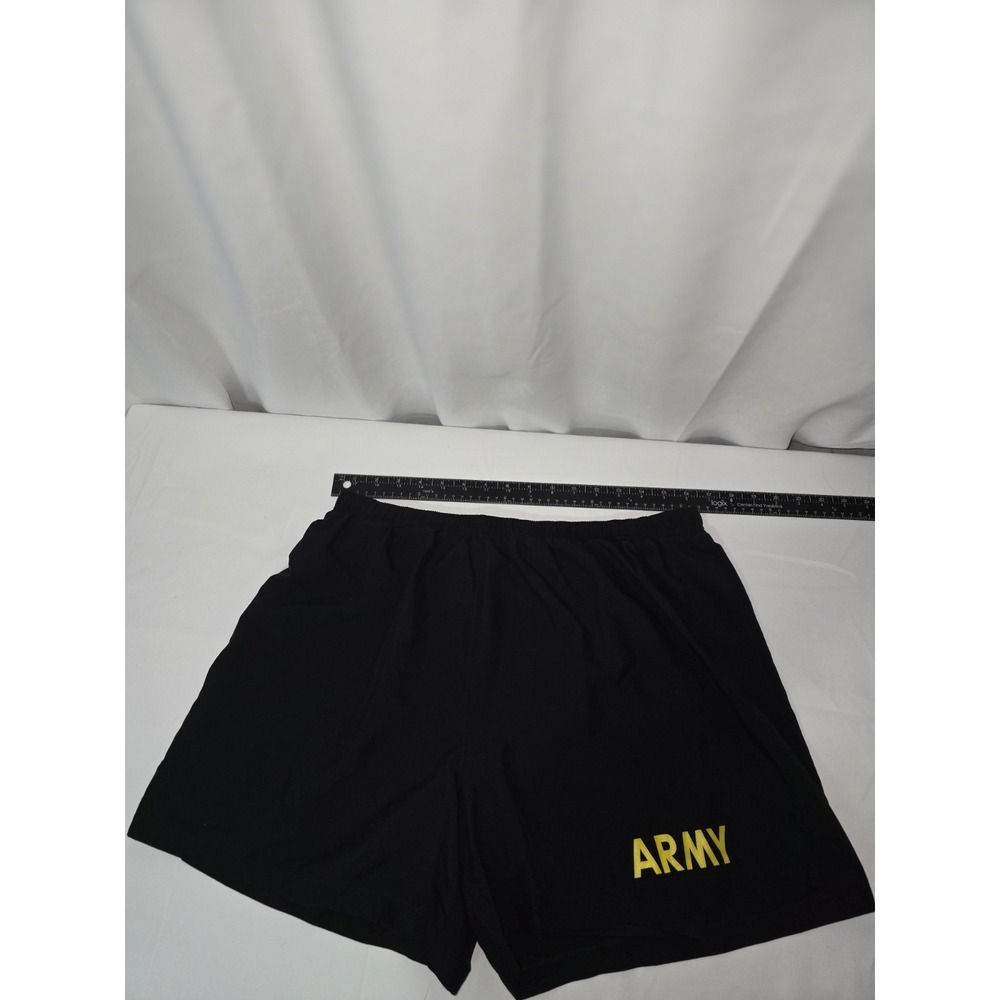 US Military Army Nylon Short Running PT Lined Athletic Shorts Size Large Black
